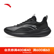 安踏（ANTA）男鞋運動跑步鞋夏季透氣輕便減震休閑網(wǎng)面跑鞋子男 【皮面-加絨】黑/象牙白-14 40 (250mm) /美碼7