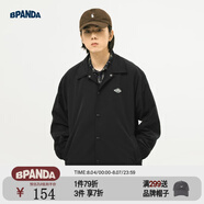 熊貓·本【蒲熠星同款】春季新款工裝外套男潮流美式休閑教練服百搭夾克 黑色（印花款） M （80-130 斤）