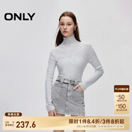 ONLY秋季舒適修身顯瘦螺紋高領(lǐng)毛衣針織衫女|124313004 G11 淺灰花色 M (165) 84A
