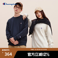 Champion【王俊凱同款】冠軍情侶裝衛(wèi)衣秋季新款棉質(zhì)純色基礎(chǔ)長袖T恤 藏青色1 XL