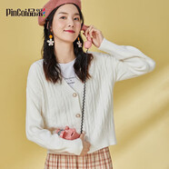 品彩（PinCai）女裝針織衫開(kāi)衫外套女寬松短款溫柔風(fēng)小個(gè)子百搭毛衣 PW17MY919