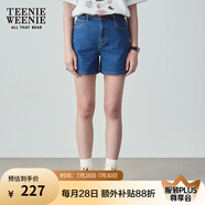 Teenie Weenie小熊女裝夏季簡約時(shí)尚牛仔短褲時(shí)尚高腰褲子女韓版 深藍(lán)色 M (165)