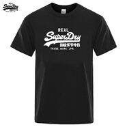 Superdry夏季時(shí)尚情侶純棉短袖T恤男女圓領(lǐng)上衣時(shí)尚 黑色 S 45-50KG