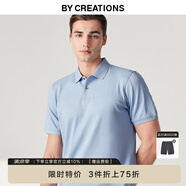 By Creations柏品透氣涼感短袖polo男商務(wù)休閑兩?？勐殬I(yè)通勤易打理速干POLO衫 淺藍(lán)色 S