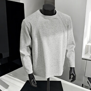 軒萊雅高街重磅墊肩衛衣男2025新款高級感潮牌痞帥炸街男模穿搭長(cháng)袖t恤 灰色 M