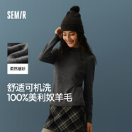 森馬（Semir）森馬美利奴純色羊毛衫女24冬新款半高領(lǐng)打底衫可機(jī)洗109724107001