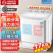 YANGZI揚子集團洗衣機半自動(dòng)老式家用雙桶大容量雙缸洗衣機藍光 洗脫雙筒小型波輪 10公斤強勁電機-雙人款