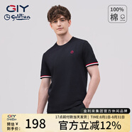 G|Y goldlion金利來GY【純棉】短袖T恤男2025夏季新款時尚休閑圓領體恤上衣 藏藍色 2XL