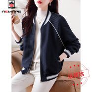 AEMAPE時尚休閑短款棒球服外套女秋冬2025新款女士春季氣質(zhì)寬松上衣 藏青色 M