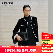 艾諾絲雅詩(shī)【商場(chǎng)同款】春秋新品氣質(zhì)簡(jiǎn)約小香風(fēng)絲絨通勤短外套30821040 黑色 L