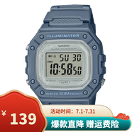 卡西歐（CASIO）男表小方塊電子表 運(yùn)動(dòng)手表學(xué)生手表 多功能防水男士手表 方塊霧霾藍(lán)W-218HC-2A