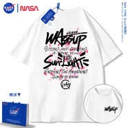 NASA STONE聯(lián)名短袖t恤男夏季新款潮流寬松純棉學(xué)生百搭上衣半袖情侶裝夏裝 白色-款五 2XL 推薦體重150-170斤