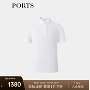 PORTS寶姿男裝2024春季新品全長(zhǎng)絨棉白色商務(wù)休閑短袖POLO領(lǐng)T恤衫 白色 L