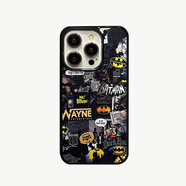 潮芭麗Magsafe磁吸漫畫(huà)風(fēng)DC蝙蝠俠手機殼適用蘋(píng)果16Pro鏡面保護殼超級英 蝙蝠俠·哥譚[磁吸款]鏡面防滑邊 iPhone13ProMax