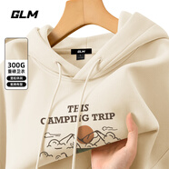 GLM敖瑞鵬代言連帽衛(wèi)衣男重磅潮流休閑oversize青少年春秋長袖外套 【春秋】淺米#黃昏野營D L