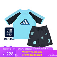 adidas2025新款短袖套裝短褲運(yùn)動(dòng)休閑戶外兩件套男女學(xué)生小童IT8777 JM3429 128