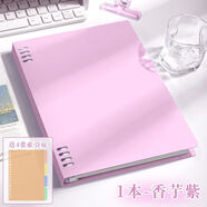 九槑活頁(yè)本 活頁(yè)筆記本可拆卸筆記本子b5記事本文具本子網(wǎng)格方格本橫線(xiàn)活頁(yè)錯題本手賬線(xiàn)圈本 【升級】紫色/橫線(xiàn)(共1本外殼+2本替芯) B5（通用）