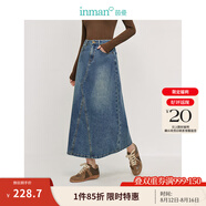 茵曼（INMAN）時(shí)尚繡花女裝立領(lǐng)襯衫洋氣寬松休閑2025夏季新款長(cháng)袖襯衣 牛仔藍半身裙-18438189 S （褲子 26碼）