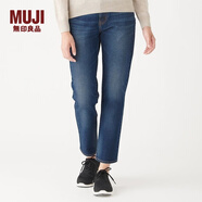無印良品 MUJI 女式 橫豎彈力牛仔 男友褲 W9AE201 靛青色 25inch