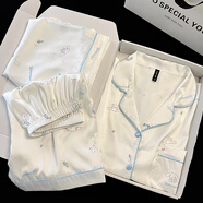 詩(shī)迦努2025新款冰絲短袖睡衣女夏季甜美玉桂狗家居服可外穿薄 可愛(ài)玉桂狗【短袖+短褲+長(cháng)褲】 L 女建議100-120斤，送運費險