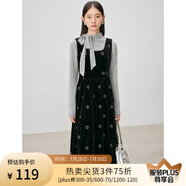 自巧小個(gè)子復(fù)古氣質(zhì)打底衫絲絨背心裙套裝女2024秋冬新款兩件套 水貂灰打底 XS (2碼)