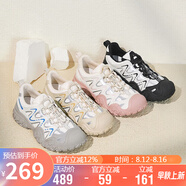 駱駝（CAMEL）丑萌登山鞋女時尚撞色戶外休閑鞋 L24S076620 米/銀/黃 38