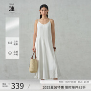 阿依蓮【商場(chǎng)同款】氣質(zhì)吊帶連衣裙女夏季2025新款度假風(fēng)海邊顯瘦長(zhǎng)裙子 梔子白 S