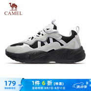 駱駝（CAMEL）低幫休閑女鞋厚底增高老爹運(yùn)動(dòng)鞋子 K24C09L7620 黑/蕎麥灰 38