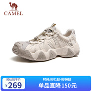 駱駝（CAMEL）【云山】網(wǎng)面戶外徒步登山休閑丑萌鞋情侶 G15S076104 燕麥色 42
