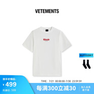 VETEMENTS正品 270g重磅立體印花純棉100%高端輕奢t恤男女士潮牌寬松半短袖 乳白 M