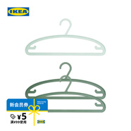 宜家（IKEA）SPRUTTIG埃斯汀衣架晾衣架掛衣架收納衣?lián)我路焓覂燃矣?綠色衣架3只裝