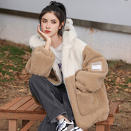 以純 YISHION少女加厚加絨外套秋冬2024新款初中學(xué)生高中女生仿羊羔毛夾棉外套 94駝色【冬季穿搭/今年流行漂亮 S 建議100斤以內(nèi)