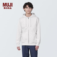 無印良品（MUJI）男式 毛圈棉 拉鏈連帽衫 男士男生寬松衛(wèi)衣潮流男裝 淺灰色 M (170/92A)