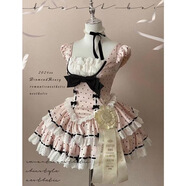 震攝洛麗塔公主裙成人大碼女仆裝性感女仆裝護士裝 淡粉 波點(diǎn) M