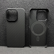 適用iPhone15promax手機(jī)殼凱夫拉蘋(píng)果15碳纖維保護(hù)套磁吸IPhone15 大孔橡膠圈半包啞黑_磁吸款 iPhone_15_Pro_Max