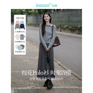 茵曼（INMAN）毛衣女POLO領(lǐng)2025春季套頭針織衫女裝新款通勤長(zhǎng)袖毛衣上衣 格調(diào)灰 XL