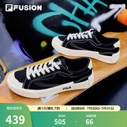 FILA FUSION斐樂男鞋POP帆布鞋潮牌男子潮流板鞋街拍運動休閑鞋男 黑-BK 41