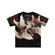 三省六部三省六部【九尾·貳】夏季九尾狐重工新款傳統(tǒng)TATTOO紋身短袖t恤 黑色 XL