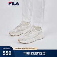 FILA斐樂(lè)女鞋跑步鞋情侶同款老爹鞋MARS火星鞋男鞋休閑運(yùn)動(dòng)鞋 【男款】奶白/砂色-GS 41