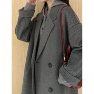 內蒙鄂爾多斯市產(chǎn)羊毛燕麥色雙面羊絨大衣女小個(gè)子2025秋冬季新款 深灰色90白鴨絨加厚 深灰色90白鴨絨加厚 XS .(105斤以下)
