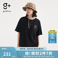 金利來（Goldlion）g+男士T恤春秋季潮流經(jīng)典條紋圓領(lǐng)寬松貼袋半袖新復(fù)古回潮 ETSEG853015-99-黑色 L 175/92A 推薦130-140斤