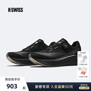 蓋世威（K·SWISS）跑鞋男女25夏季透氣新款百搭透氣耐磨防滑情侶款運動鞋減震鞋9469 006-純黑/槍灰 40 男