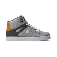 Dcshoecousa高幫透氣網(wǎng)布板鞋男鞋皮革拼接運動休閑鞋 skateboard耐磨抓地 WHITE/GREY 46