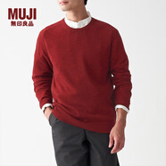 無印良品 MUJI 男式 牦牛絨混羊毛 圓領(lǐng)毛衣 AAA06A1A 長袖針織衫 深橙色 S (165/84A)