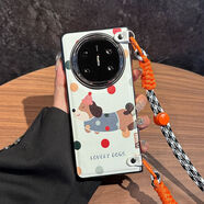 波點(diǎn)小狗新款適用于華為MateX6手機殼卡創(chuàng  )意X6典藏版斜跨繩個(gè) 皮殼波點(diǎn)小狗+斜挎橙黑繩 華為 Mate X6