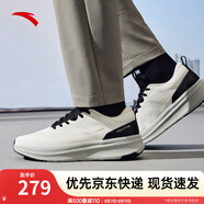 安踏神行+丨運(yùn)動(dòng)鞋男輕便透爽夏季新款舒適緩震透氣通勤訓(xùn)練鞋慢跑鞋 象牙白/黑-2 39 （男6.5）