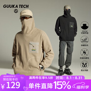 GUUKA TECH古由卡長(zhǎng)袖T恤男士潮牌寬松大碼休閑內(nèi)搭打底衫秋季男裝保暖上衣 浮石色 S