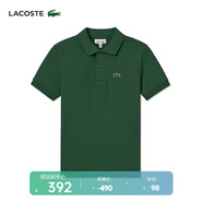 LACOSTE法國鱷魚童裝25春季新款純色簡約短袖Polo衫|PJ2909 132/鱷魚綠 140 10A