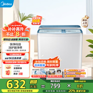 美的（Midea）雙桶洗衣機12kg洗+7kg脫大容量家用品質(zhì)雙電機同洗同脫分區洗滌一級能效 MP12S166A