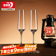 青蘋果香檳杯兩只 水晶玻璃洋酒杯套裝紅酒杯高腳杯起泡酒杯250ml